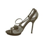 Carolina Herrera Silver Leather Strappy Sandals Size 39 - Image 6