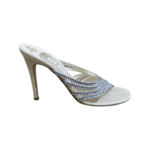 Gina Beige Leather Crystal Embellished Mule Size 39.5 - Image 4