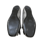 Prada Metallic Silver Leather Chain Embellished Square Toe Flats Size 39 - Image 8