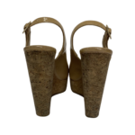 Jimmy Choo Nude Patent Leather Prova Cork Wedge Slingback Sandals Size 38 - Image 7