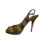 Jimmy Choo Brown Python Leather Peep Toe Sling back Pumps Size 39 - Image 6