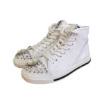 Miu Miu White Crystal Embellished Cotton Gabardine Booties Size 36