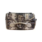 Bottega Veneta Multicolor Lizard and Python Elaphe Rialto Shoulder Bag