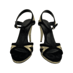 Gucci Gold and Black Suede Leather Sandals Size 38 - Image 2
