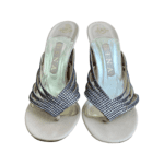 Gina Beige Leather Crystal Embellished Mule Size 39.5 - Image 8