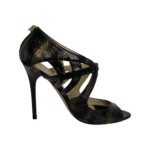 Jimmy Choo Grey Painted Eel Skin Prosper Cutout Pumps Size 37.5 - Image 3