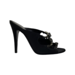 Sergio Rossi Black Crystal Embellished Fabric Mule Size 40 - Image 4