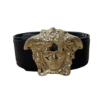 Versace Black Leather Medusa Buckle Belt