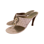 Bottega Veneta Nude Intrecciato Leather Mules Size 40.5 - Image 4