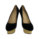 Charlotte Olympia Black Suede Dolly Platform Pumps Size 38 - Image 2