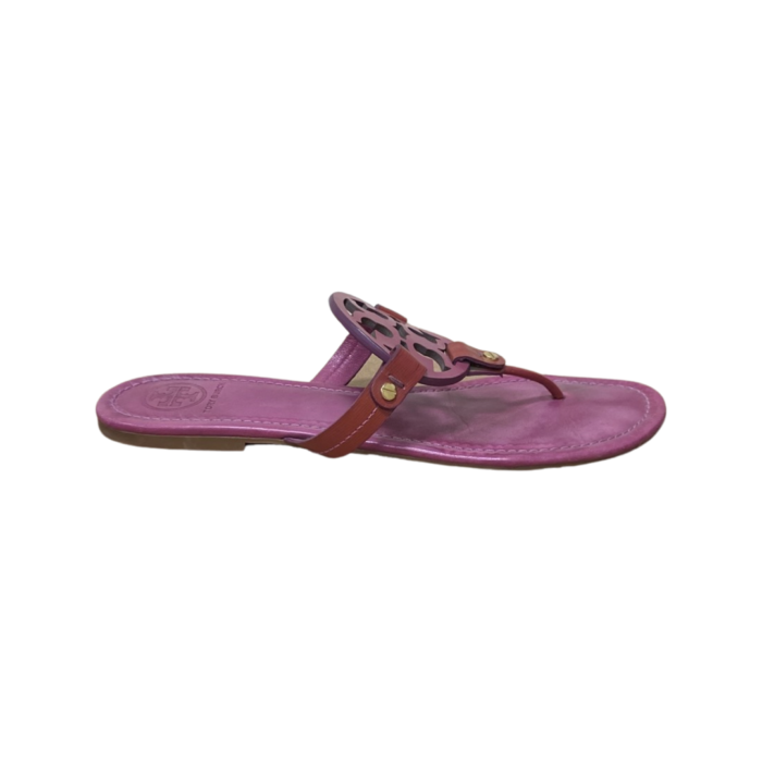Tory Burch Fuchsia Leather Miller Thong Flat Sandals Size 41.5 - Image 4