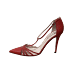 Sarah Jessica Parker Red Leather Ankle Strap Pumps Size 39.5 - Image 4