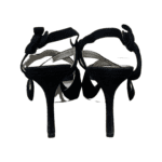 Emporio Armani Black Velvet Leather Platform Sandals Size 37.5 - Image 3