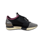 Balenciaga Black/Fuchsia Leather And Fabric Race Runner Low Top Sneakers Size 39 - Image 7