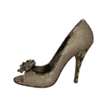 Bourne Brown Full Sequins Embellished Open Toe Pumps Size 39 - Image 4