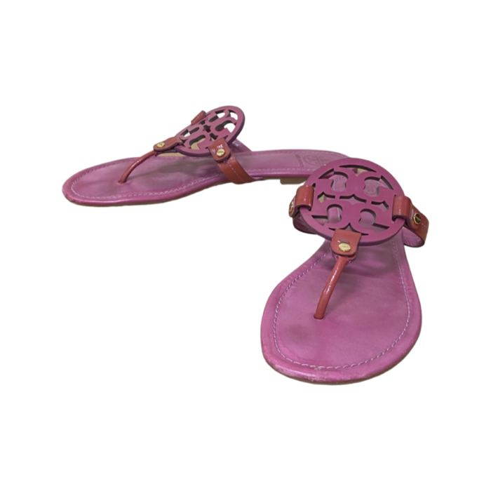 Tory Burch Fuchsia Leather Miller Thong Flat Sandals Size 41.5 - Image 2
