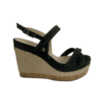 Jimmy Choo Black Suede Nomad Strappy Espadrilles Wedge Sandals Size 37 - Image 4