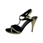 Gucci Gold and Black Suede Leather Sandals Size 38 - Image 5
