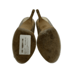 Jimmy Choo Silver Glitter Fabric Dahlia Platform Peep Toe Pumps Size 34 - Image 8