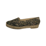 Christian Louboutin Black Canvas Loubi Jungle Print Ares Spikes Flat Espadrilles Size 39 - Image 5