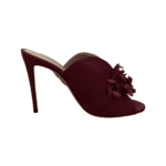 Aquazzura Burgundy Canvas Lily Of The Valley Mules Size 37.5 - Image 3