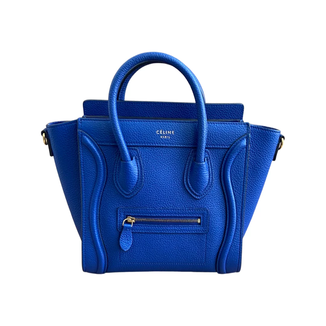 871783BF-3EFF-4377-95BB-298D7CD3D622__15255 Celine Blue Leather Nano Top Handle Bag - Image 1