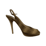 Jimmy Choo Brown Python Leather Peep Toe Sling back Pumps Size 39 - Image 3