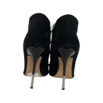 Giuseppe Zanotti Black Suede Ruffle Embellishment Lace-Up Open Toe Boots Size 37.5 - Image 7