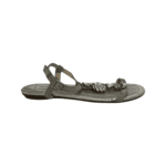 Jimmy Choo Metallic Silver Suede Crystal Embellished Night Flats Size 39 - Image 4