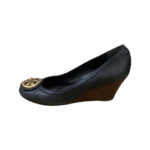 Tory Burch Black Leather Wedge Size 38 - Image 8