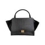 Celine Black Embossed Leather Trapeze Top Handle Bag