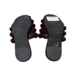 Alexander Wang Burgundy Velvet Leather Amelia Cage Flat Slides Size 37 - Image 8