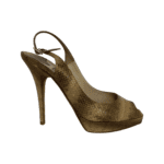 Jimmy Choo Brown Python Leather Peep Toe Sling back Pumps Size 39 - Image 5