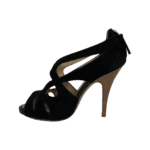Giuseppe Zanotti Black Suede Cutout Peep Toe Booties Size 35.5 - Image 5