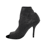 Dolce & Gabbana Black Crystal Embellished Peep Toe Booties Size 38 - Image 5