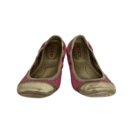Prada Pink & Gold Nylon and  Leather Ballet Flats Size 39.5 - Image 2