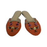 Charlotte Olympia Orange Kitty Mules Size 39.5 - Image 2