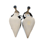 Manolo Blahnik White & Black Leather M Zoilos Sandals Size 38.5 - Image 8