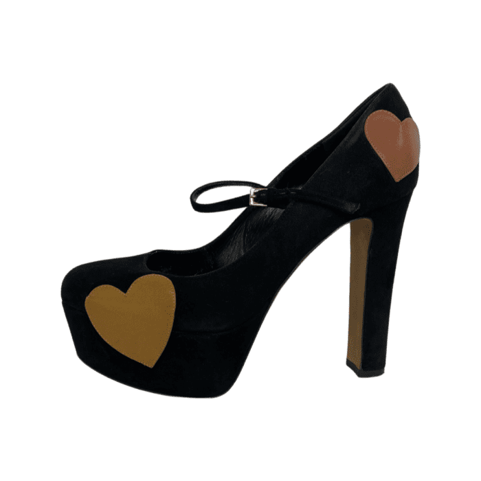 Moschino Griselda Heart Print Mary Jane Shoes Size 38.5 - Image 5