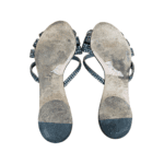 Gina Silver Leather Crystal Embellished Flat Slides Size 42 - Image 6