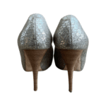 Giuseppe Zanotti Rose Gold Croc Embossed Leather Peep Toe Platform Pumps Size 38.5 - Image 6