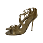 Gucci Gold Guccissima Leather Strappy Sandals Size 39