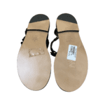 Valentino Black Leather Sandals with Floral Embellishments Size 38.5 - Image 7