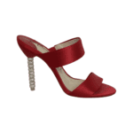 Sophia Webster Red Satin Crystal Embellished Heel Slide Mules Size 37.5 - Image 5