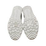 Jimmy Choo White/Silver Knit Fabric And Fur Pom Pom Norway Sneakers Size 38.5 - Image 7