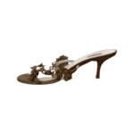 Prada Brown Floral Embellished Leather Mules Size 39 - Image 5