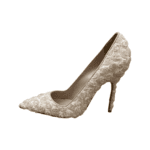 Manolo Blahnik Beige Floral Embellished Lace Pointed Toe Pumps Size 38.5 - Image 5