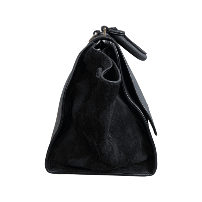 Celine Black Embossed Leather Trapeze Top Handle Bag - Image 5