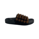 Jil Sander Black Fabric Beeds Embellished Pool Slides Size 38 - Image 4