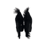 Saint Laurent Paris Black Suede Leather Fur Trim Palais Mohawk Suede Pumps Size 39 - Image 7